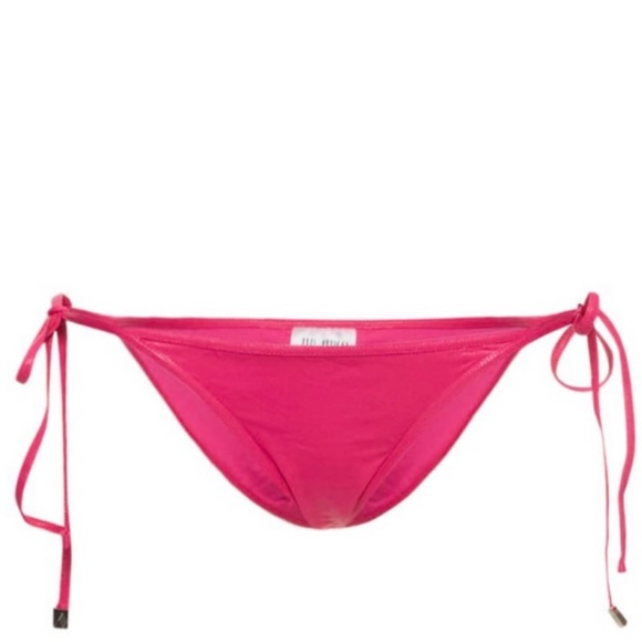 The ATTICO Fuchia Sheen Side Tie Bikini Set - Picture 6 of 11